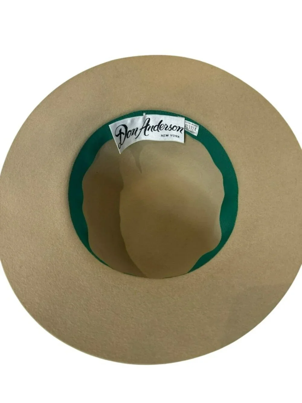 VTG Don Anderson New York Womens Felt Fedora Hat Wide Band & Double Ring